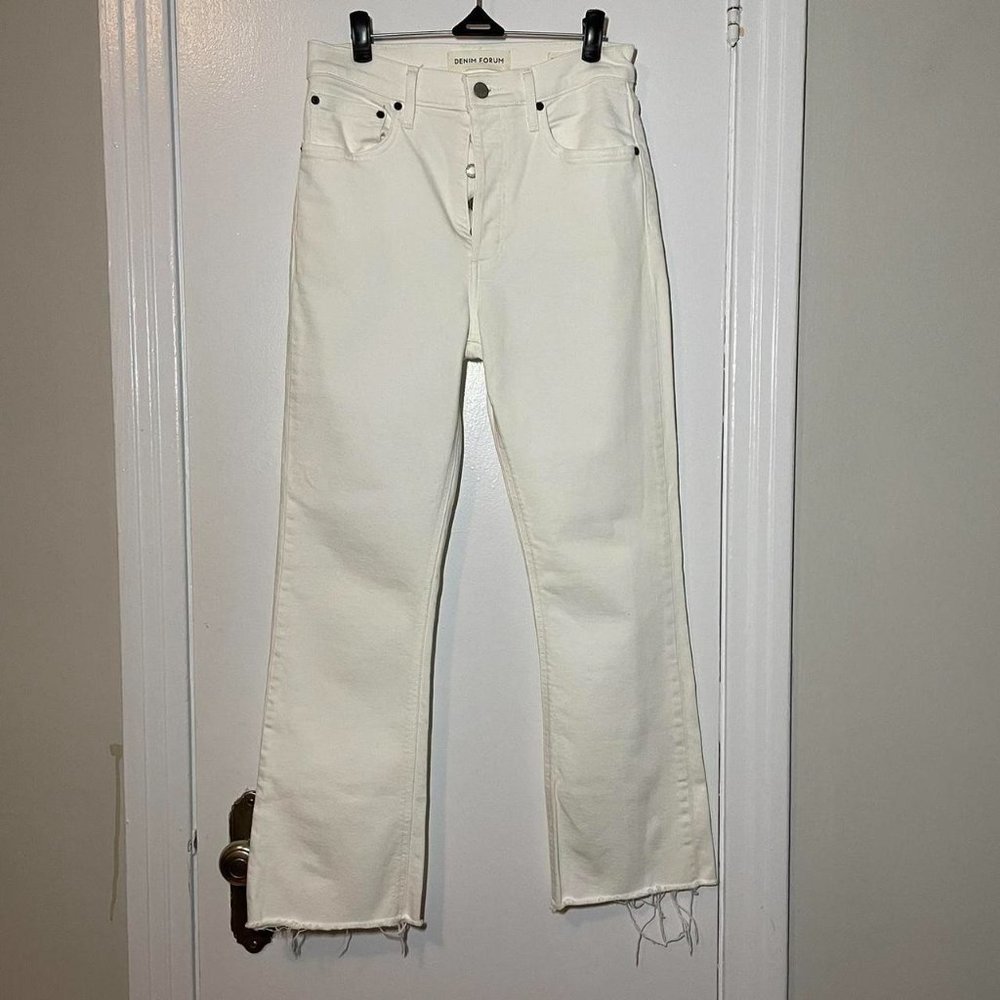 Aritzia Denim Forum The Bailey Crop Flare Jean in A Little White Lie size 27 - Picture 7 of 12